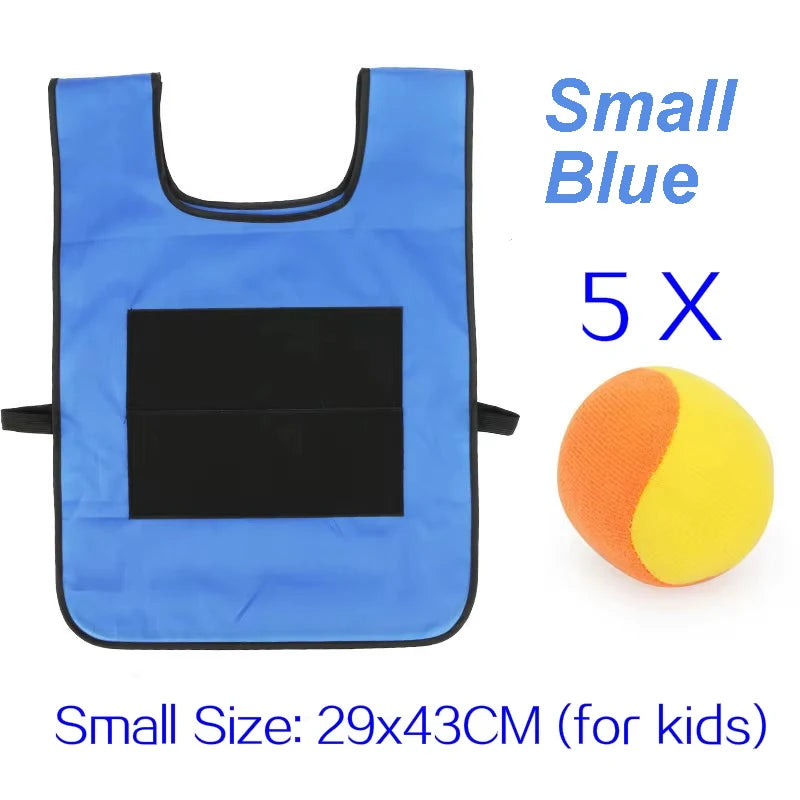 Sticky Dodge Ball Game Vest Outdoor Sports Toy Jersey Fabric Props Throw Catch Soft Fleece Balls Safe for Kids Teens Adults Quick Pick Grocers
